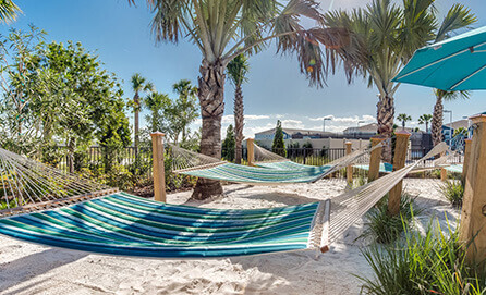 Two hammocks.